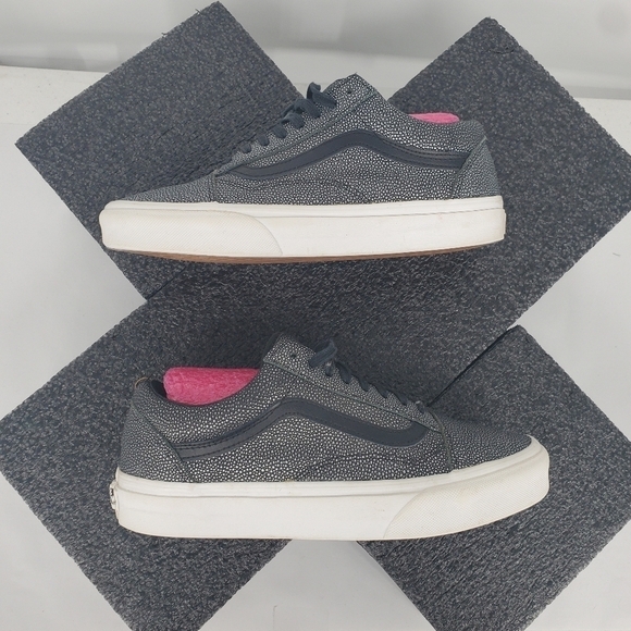 Vans Metallic Pebble Lace-up Casual Sneakers Gray Silver Men 7 Women 8.5 Shoes - Picture 5 of 12